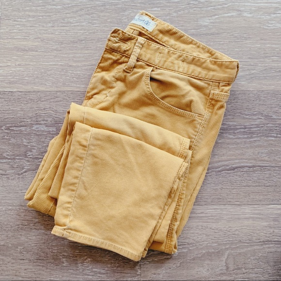 Madewell Skinny Cropped Corduroy yellow Pants - Picture 2 of 12